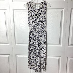 Banana Republic Dress Criss Cross Back Sleeveless Stretchy Blue White S